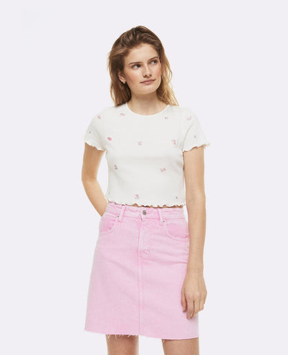 Knee Length Denim Skirts